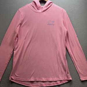 Vineyard Vines Shirt Mens Small Pink White Stripe Edgartown Long Sleeve Whale